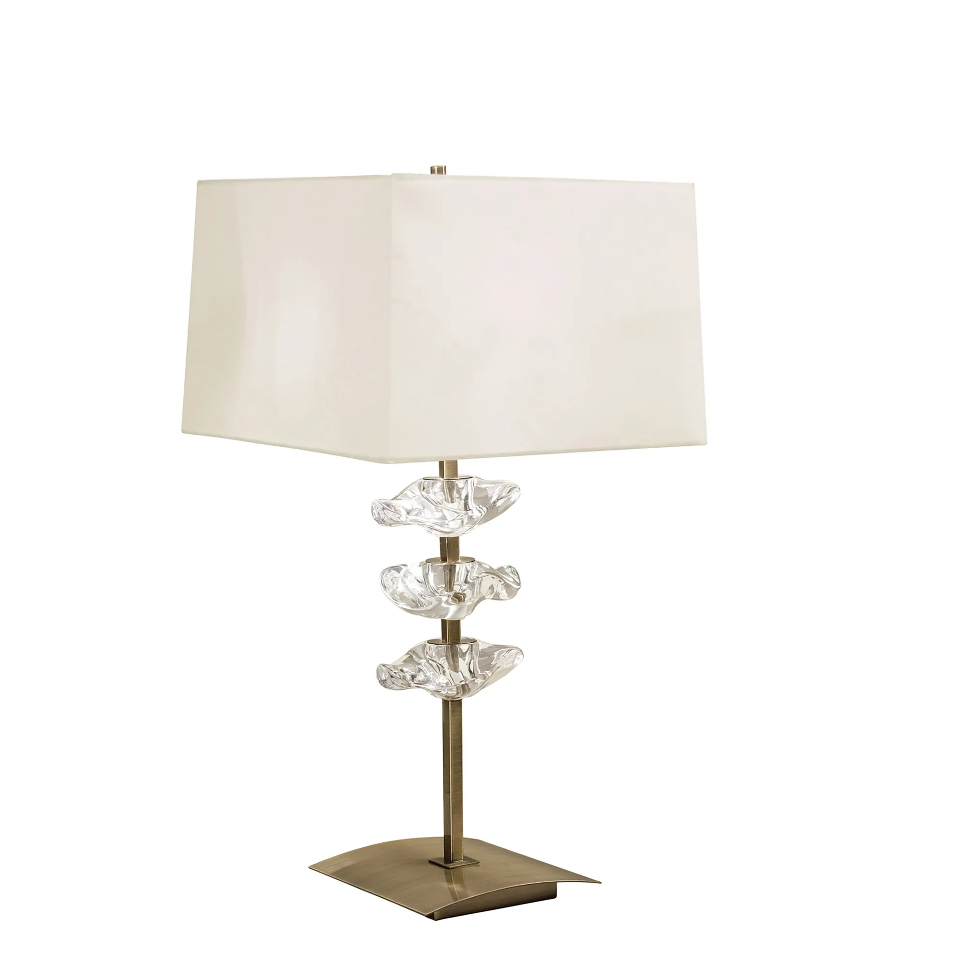 Akira Antique Brass-Cream Table Lamps Mantra Shaded Table Lamps